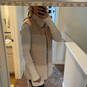 Multi fabric fuzzy vest